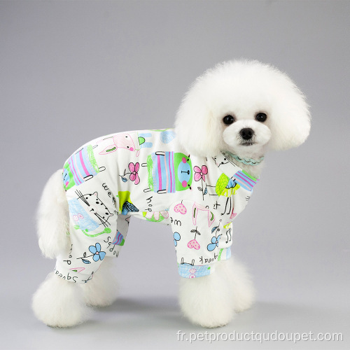 Chemise de chien de vêtements à quatre pattes d&#39;animal familier de coton de divers modèles